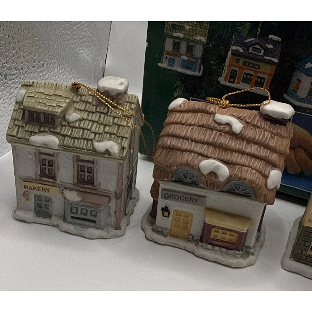 Dickens Village Bell Lites Porcelain Ornaments Set Of 5